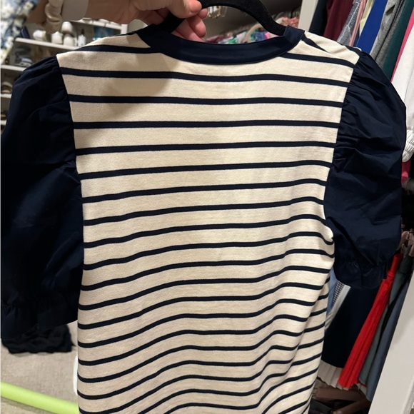 Veronica beard split neck puff sleeve top - Picture 3 of 3